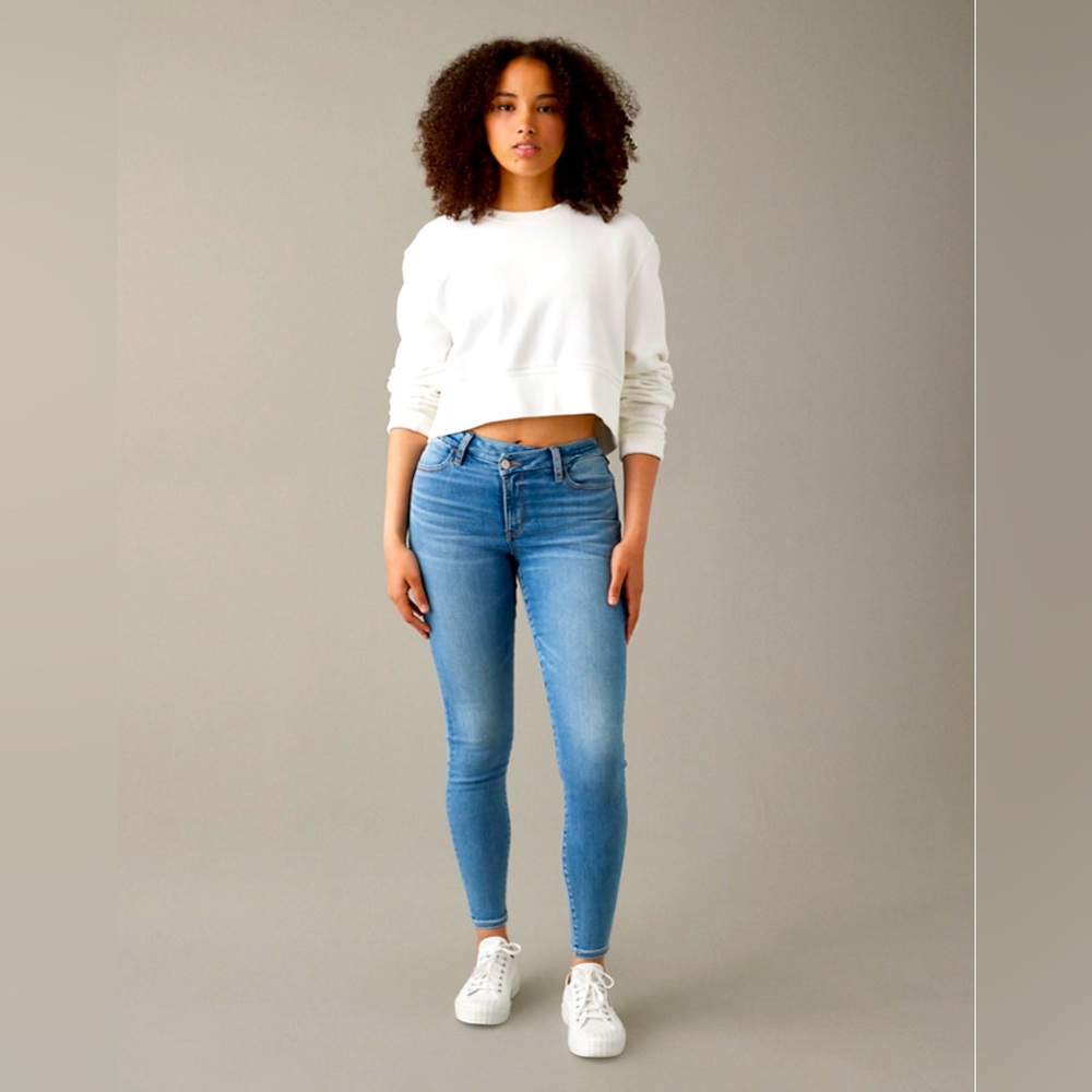 american eagle next level stretch high rise jeggings size 2 long